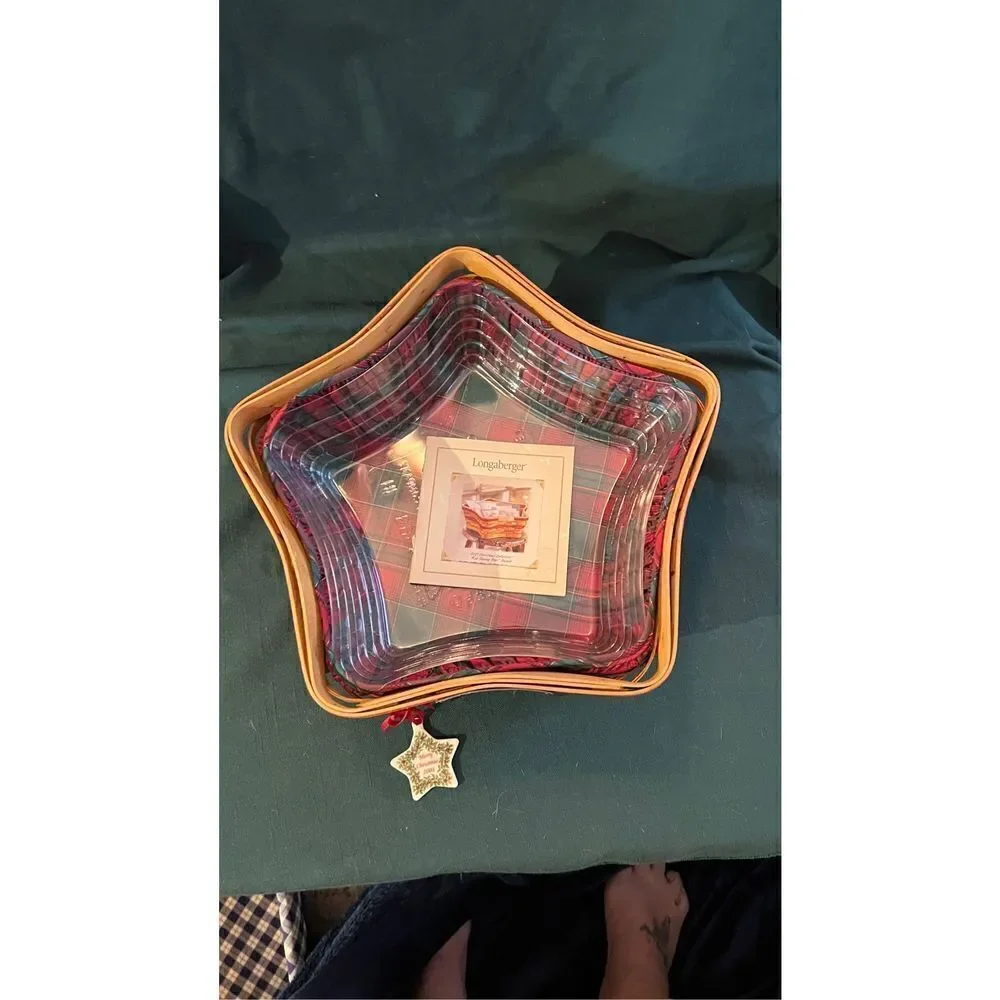 LONGABERGER HANDMADE BASKET christmas starPLEASE SEE PHOTOS FOR MEASUREMENTS EUC